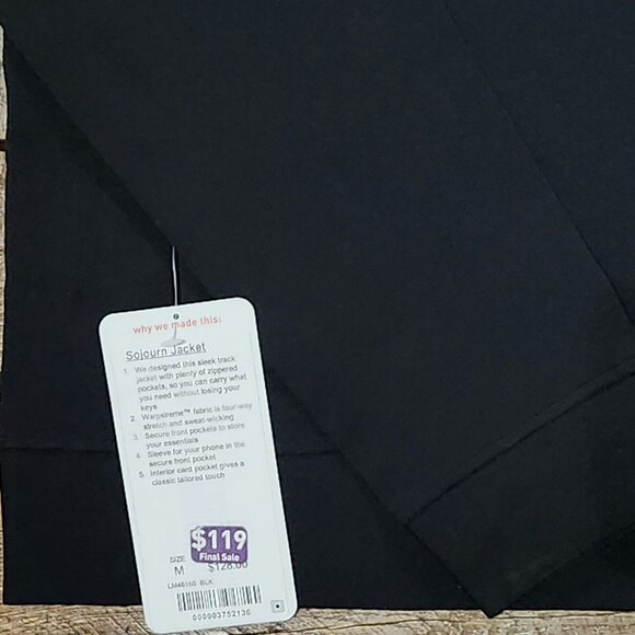 NWT Lululemon Men's Sojourn Windbreaker Jacket Black Medium Water-Repellent - Picture 6 of 12